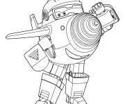 Coloriage Avion de construction de cartoon Super Wings