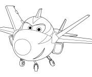 Coloriage Avion J&eacute;r&ocirc;me en course rapide Super Wings