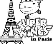 Coloriage et dessins gratuit Avion Jett &agrave; Paris à imprimer