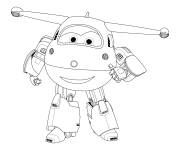 Coloriage Avion pour livrer les cadeaux de cartoon Super Wings