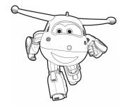 Coloriage Avion pr&ecirc;t &agrave; d&eacute;coller de Super Wings