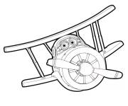 Coloriage Biplan orange de Super Wings