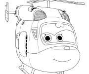 Coloriage H&eacute;licopt&egrave;re &agrave; colorier rose et blanc
