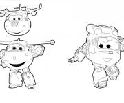 Coloriage Jett, Deasy et Donny Super Wings