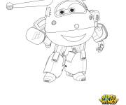 Coloriage Jett heureuse de Super Ailes