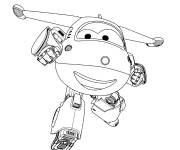 Coloriage Jett Super Wings en noir et blanc