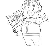 Coloriage et dessins gratuit Le chef de Super Wings avec un drapeau à imprimer