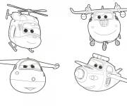 Coloriage Les avions en route Super Wings