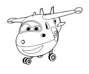 Coloriage Les enfants aiment cet avion de Super Wings