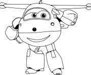 Coloriage Les enfants aiment l'avion Jett