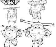 Coloriage Membres de l'&eacute;quipe Super Wings