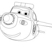 Coloriage Super Wings Avion policier