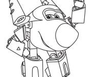 Coloriage Super Wings avion rapide te salue