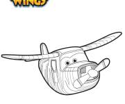 Coloriage Super Wings Bello en mode avion