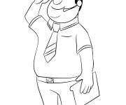 Coloriage Super Wings capitaine Jimbo contr&ocirc;leur de la circulation a&eacute;rienne