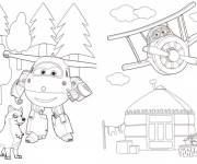 Coloriage Super Wings course aimable de Jett