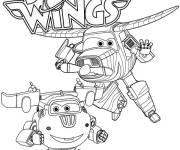 Coloriage Super Wings de Bello et Donnie