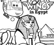 Coloriage et dessins gratuit Super Wings Dizzy en Egypte à imprimer