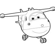 Coloriage Super Wings L&rsquo;avion rouge travailleur