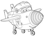 Coloriage Todd avion de construction de Super Wings