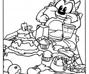 Coloriage Bébé Taz et son anniversaire