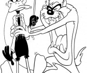 Coloriage Daffy duck et Taz en ligne