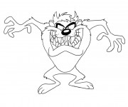 Coloriage Dessin Taz effrayant disney