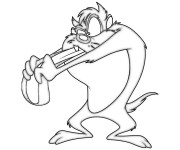 Coloriage Dessin Taz et Ses crocs