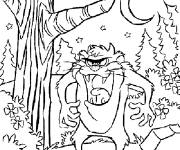 Coloriage Taz dans la foret