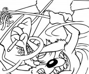 Coloriage Taz tombe dr&ocirc;le