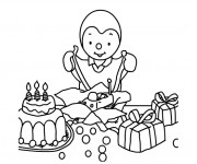 Coloriage et dessins gratuit Dessin l'anniversaire de Tchoupi à imprimer