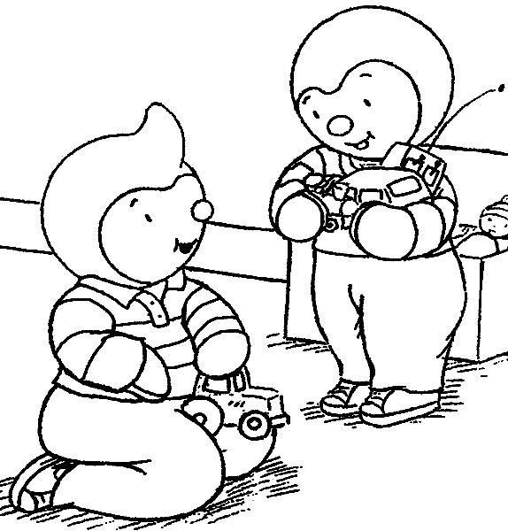 Coloriage Tchoupi Et Pilou En Couleur Dessin Gratuit à Imprimer