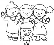 Coloriage Tchoupi et sa famille en ligne