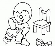 Coloriage et dessins gratuit Dessin Tchoupi enfant à imprimer