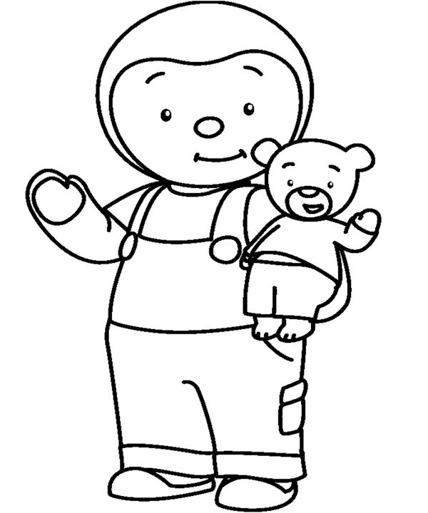 Coloriage Tchoupi et Doudou dessin gratuit à imprimer