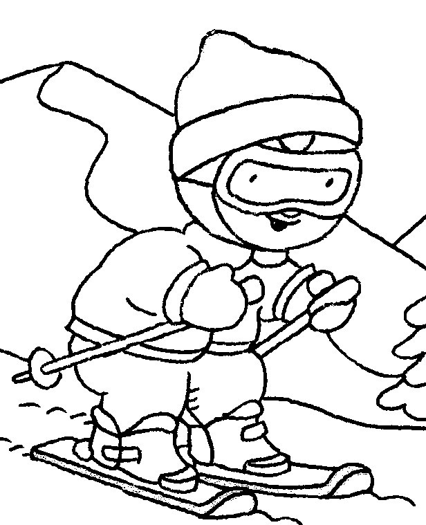 Coloriage Tchoupi Fait Du Ski Dessin Gratuit à Imprimer