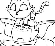 Coloriage Beast Boy comme un chat sur Cyborg