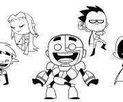 Coloriage et dessins gratuit Chibi Teen Titans Go à imprimer