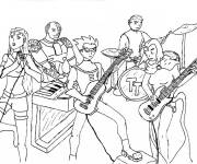 Coloriage et dessins gratuit Groupe de musique de Teen Titans à imprimer