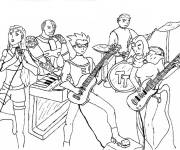 Coloriage Groupe de musique de Teen Titans