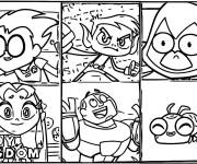 Coloriage H&eacute;ros Titans adolescents