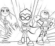 Coloriage Jeune Titans en attaque