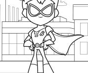 Coloriage L'adolescent Robin dans la ville