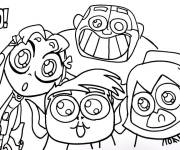Coloriage Les adolescents Titans souriants