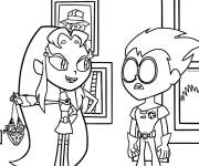 Coloriage Les adolescents Titants Go Starfire et Robin