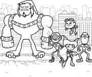 Coloriage Les h&eacute;ros de Teen Titans Go pr&ecirc;ts pour attaquer