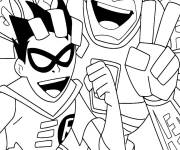 Coloriage Les super h&eacute;ros Cyborg et Robin