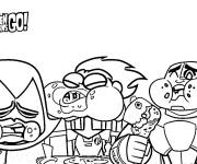 Coloriage Les Teen Titans aiment manger