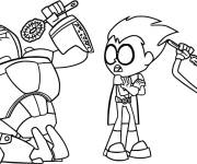 Coloriage Les Teen Titants chantent