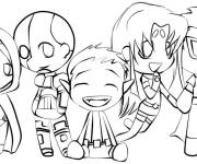 Coloriage Personnages principaux Teen Titans Kawaii